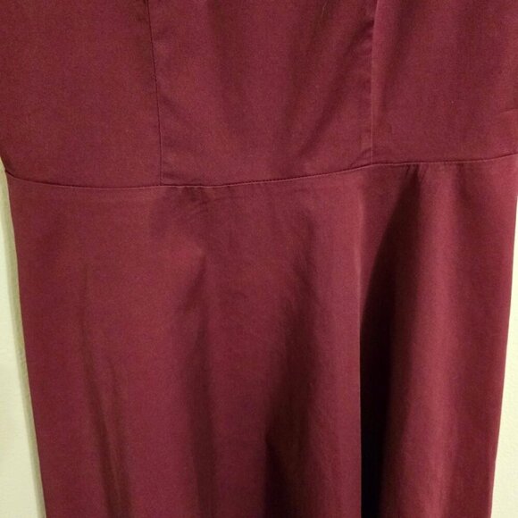 ALAGIRLS M Size Sleeveless Princess Fit & Flare Midi Dress maroon/burgundy - Picture 8 of 9